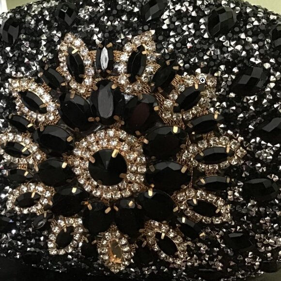 Evening Clutch Wedding Bag Black Purse Bridal Handbag Party Prom Ladies Fashion - Picture 9 of 10